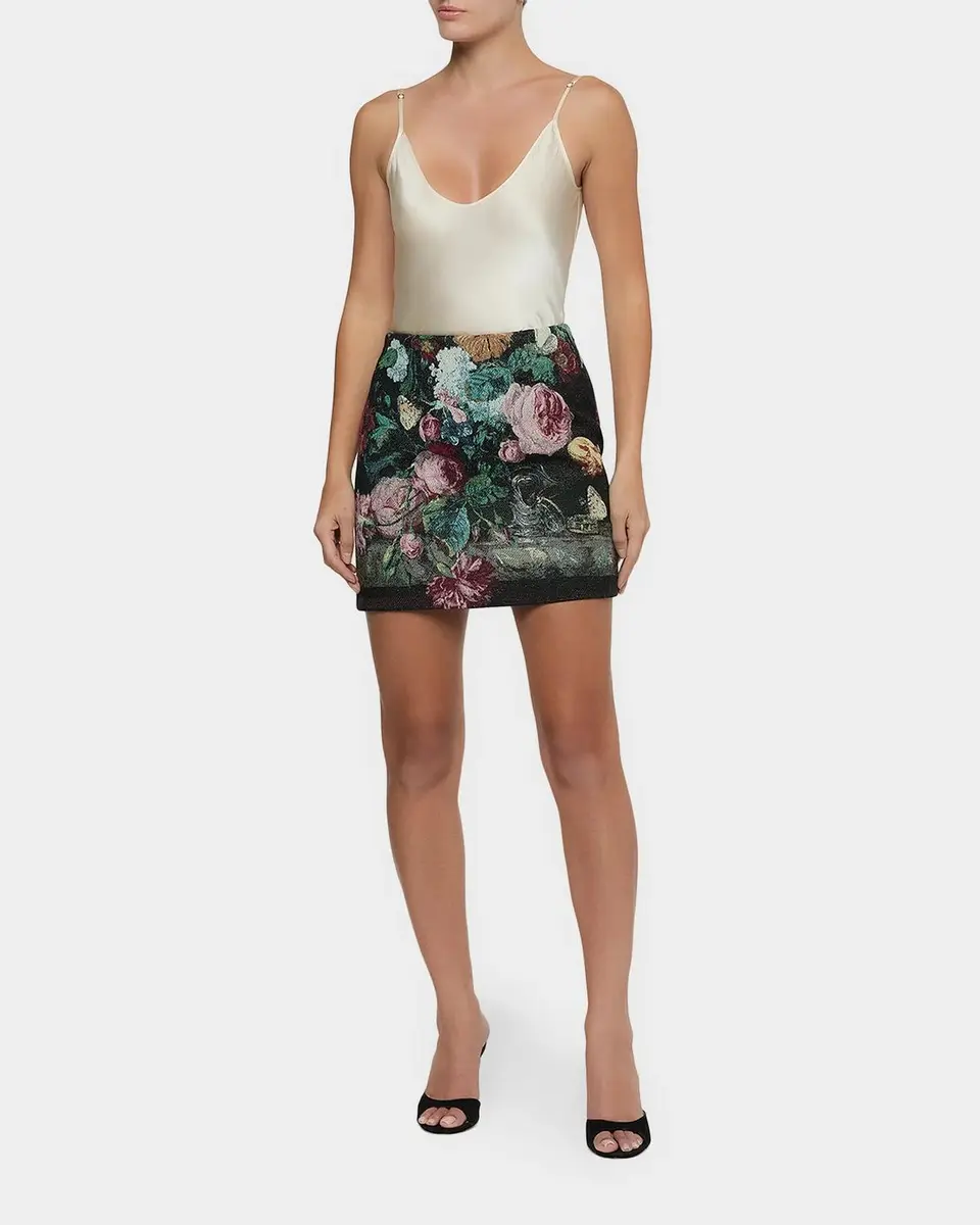 L'Agence Marseille Floral Jacquard Mini Skirt | Thumbnail 2