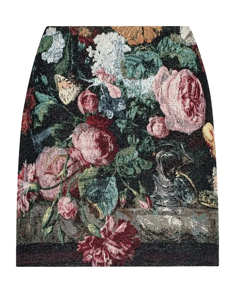 L'Agence Marseille Floral Jacquard Mini Skirt