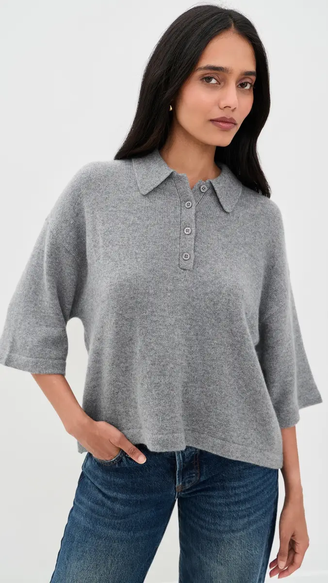 Frame The Academy Polo Cashmere Pullover | Thumbnail 2 Frame The Academy Polo Cashmere Pullover | Thumbnail 2