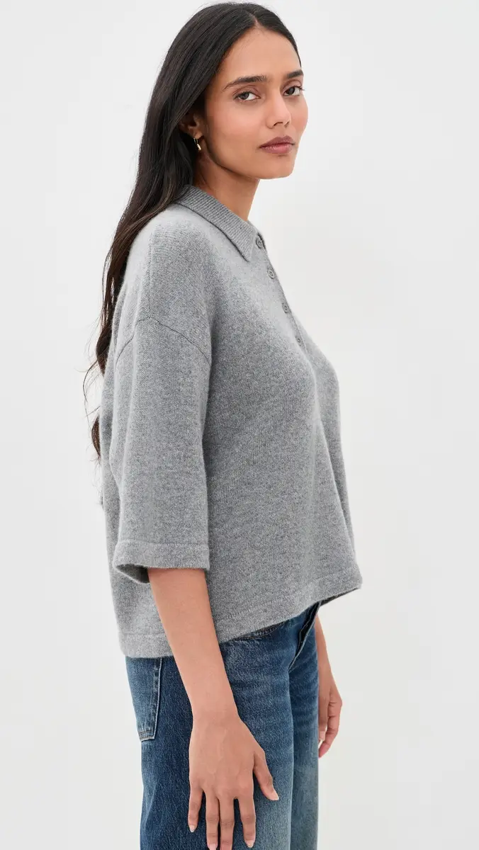Frame The Academy Polo Cashmere Pullover | Thumbnail 4 Frame The Academy Polo Cashmere Pullover | Thumbnail 4