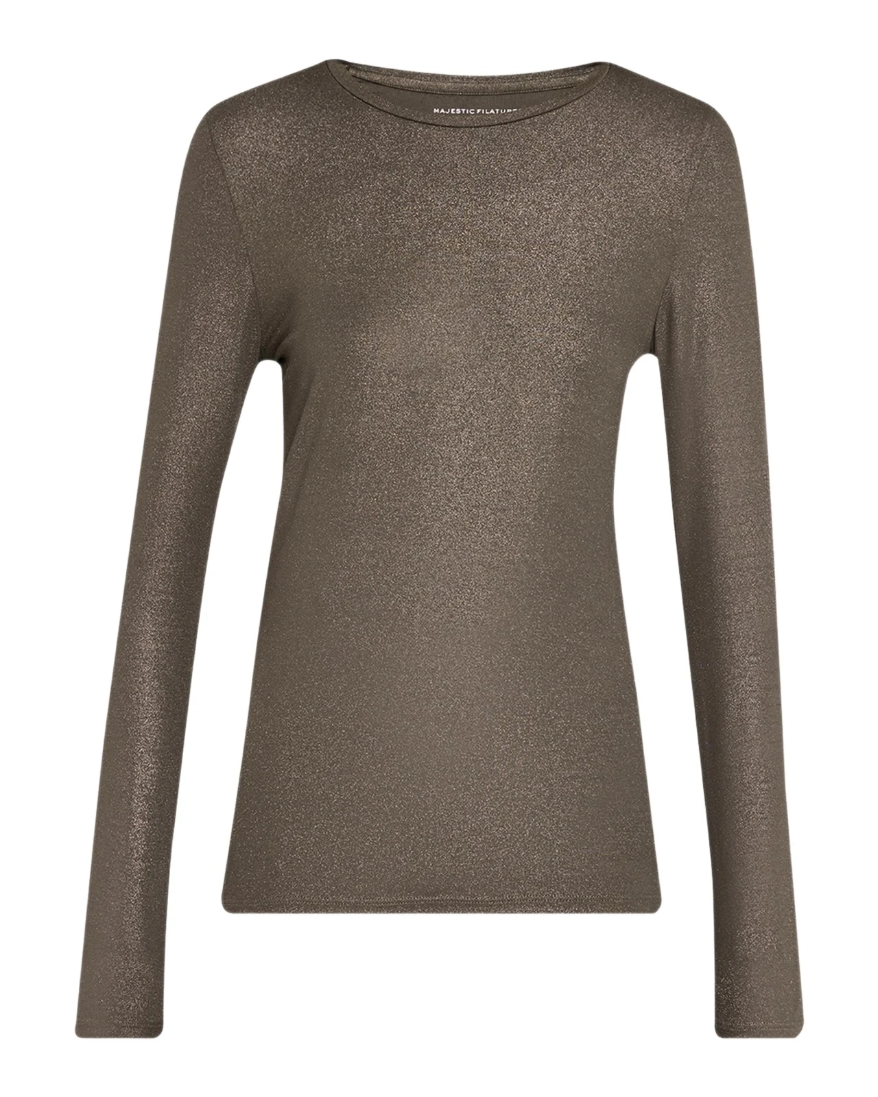 MAJESTIC FILATURES Metallic Long-Sleeve Viscose Tee