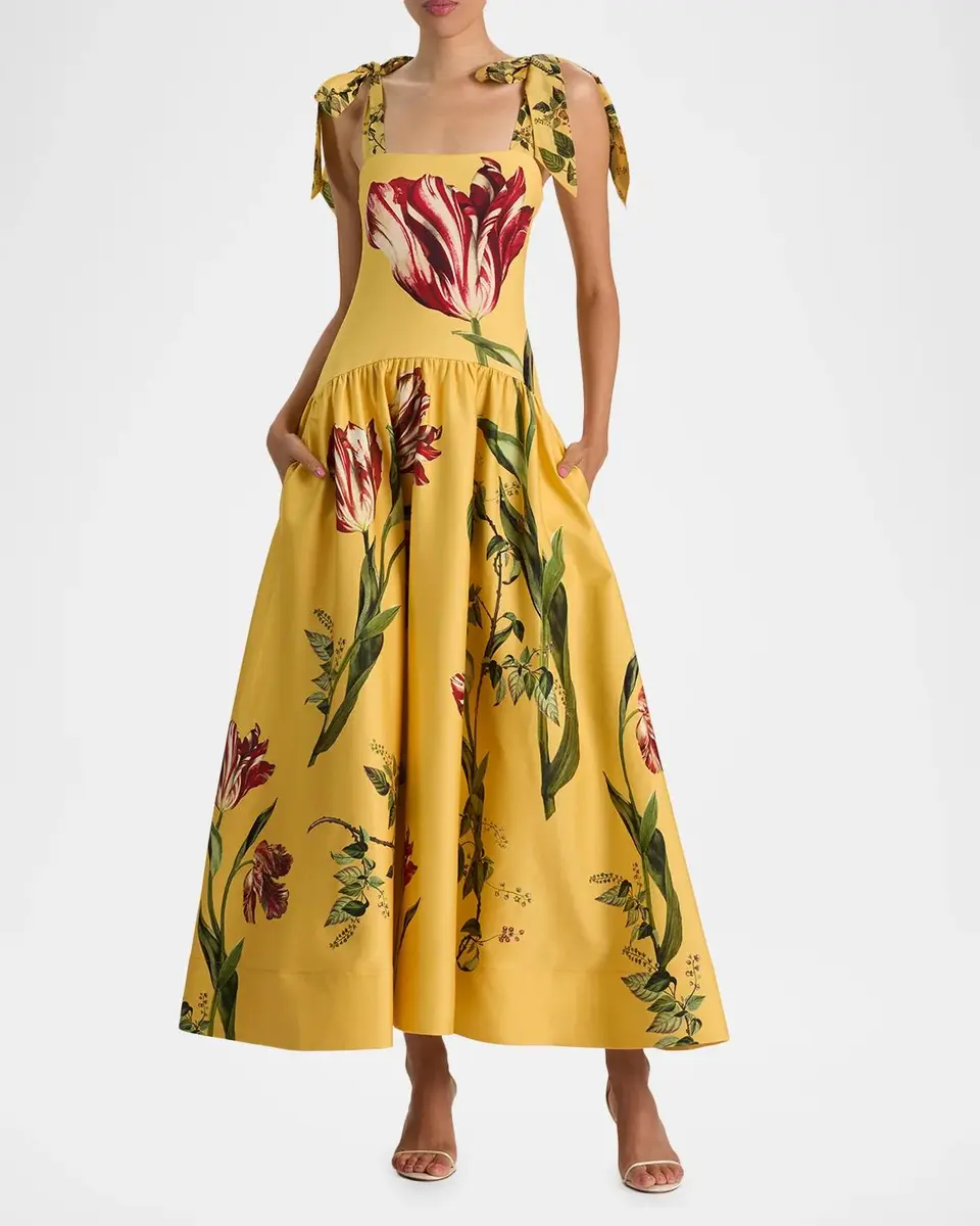 Alice + Olivia Oriana Floral Cotton-Blend Maxi Dress | Thumbnail 2
