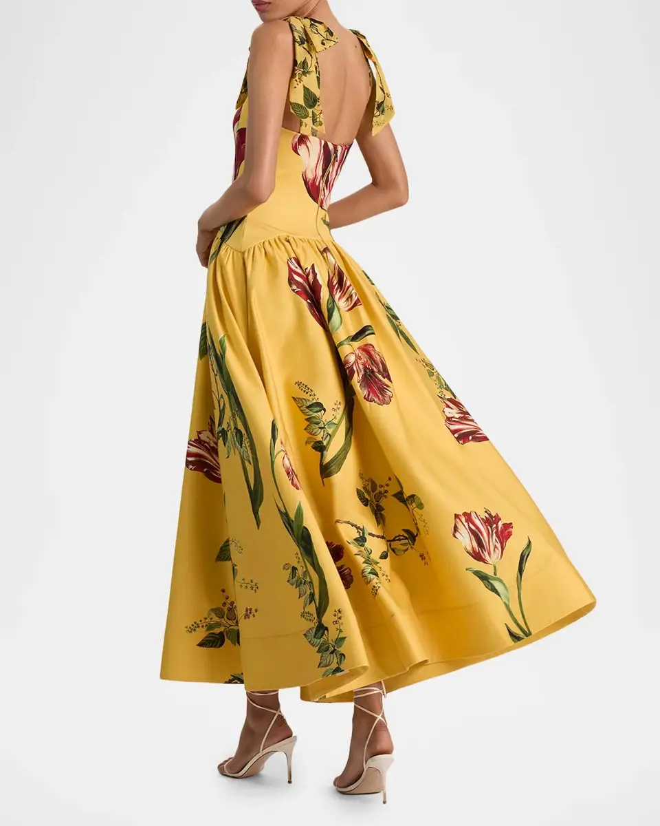 Alice + Olivia Oriana Floral Cotton-Blend Maxi Dress | Thumbnail 3