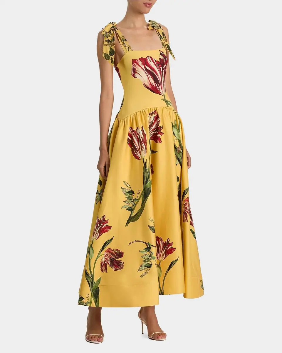 Alice + Olivia Oriana Floral Cotton-Blend Maxi Dress | Thumbnail 6