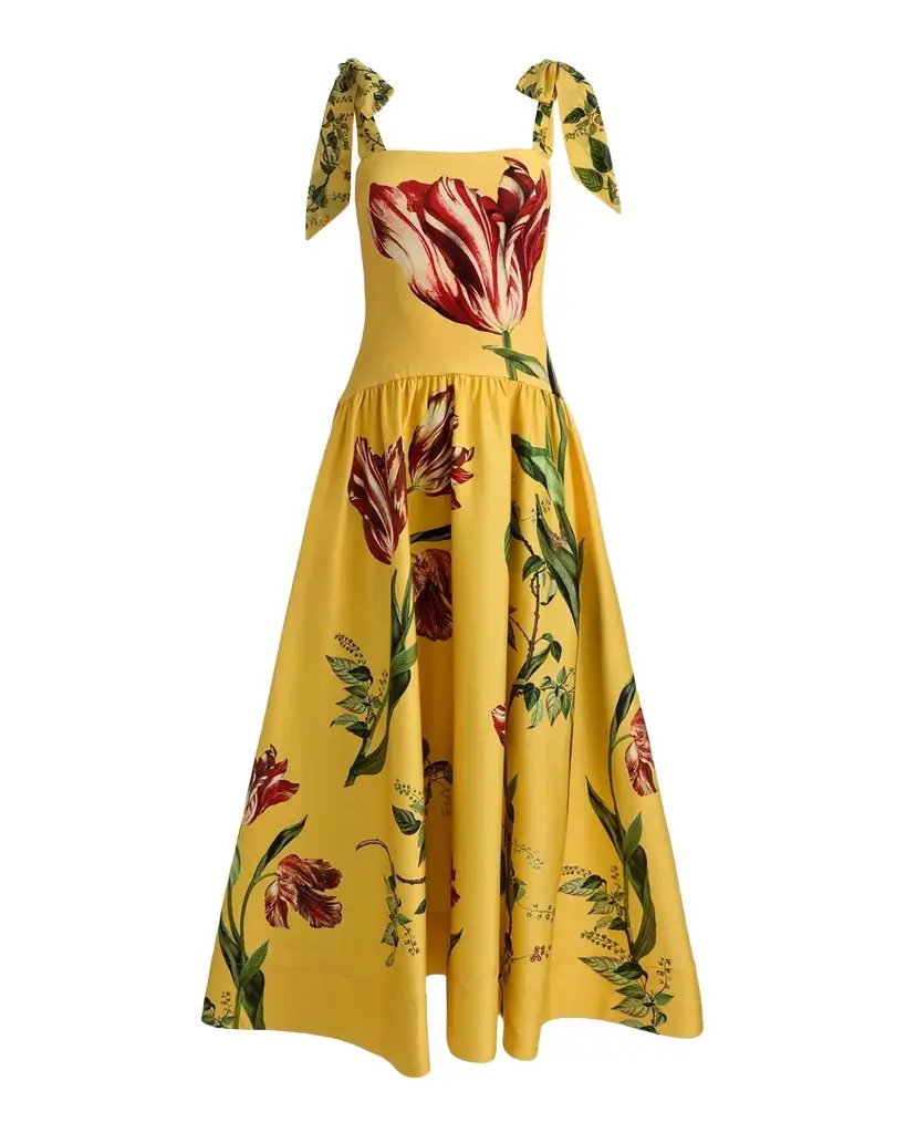 Alice + Olivia Oriana Floral Cotton-Blend Maxi Dress | Image 1 Alice + Olivia Oriana Floral Cotton-Blend Maxi Dress | Image 1