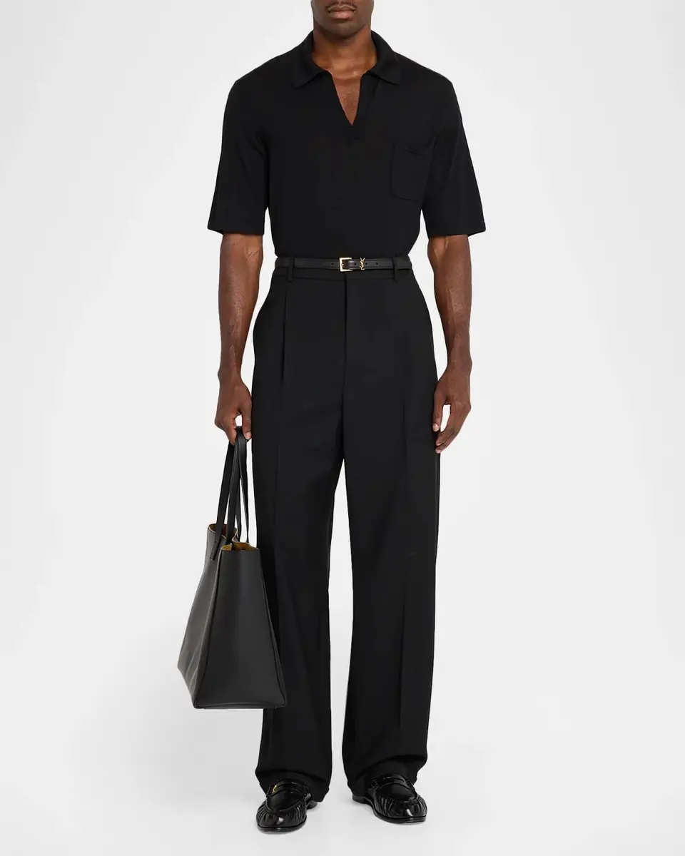 Saint Laurent Men's Shopping Tote Bag in Leather | Thumbnail 5 Saint Laurent Men's Shopping Tote Bag in Leather | Thumbnail 5
