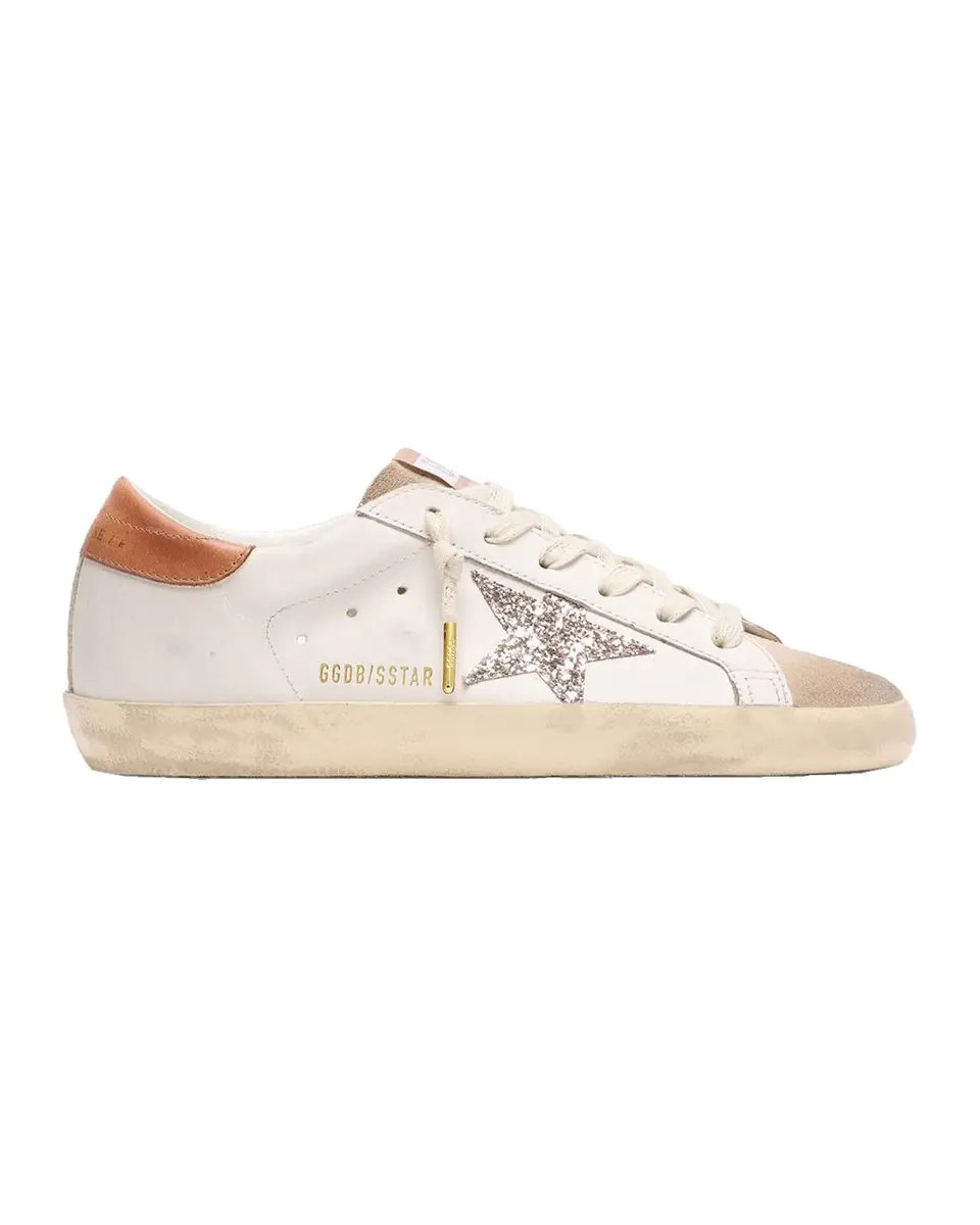 Golden Goose Super-Star Leather Glitter Low-Top Sneakers | Thumbnail 3