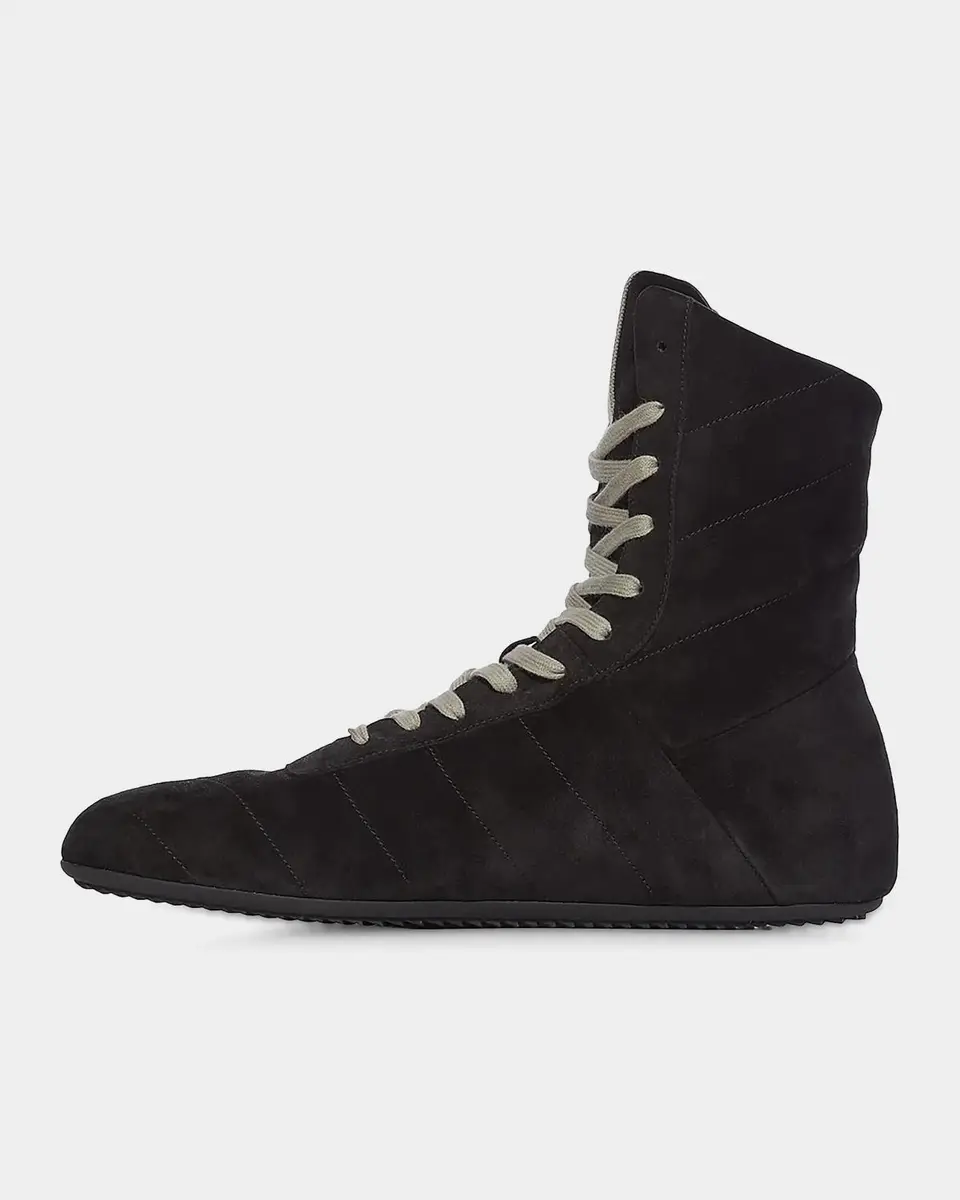 DRKSHDW RICK OWENS Quilted Minimal Suede High-Top Sneakers | Thumbnail 4 DRKSHDW RICK OWENS Quilted Minimal Suede High-Top Sneakers | Thumbnail 4