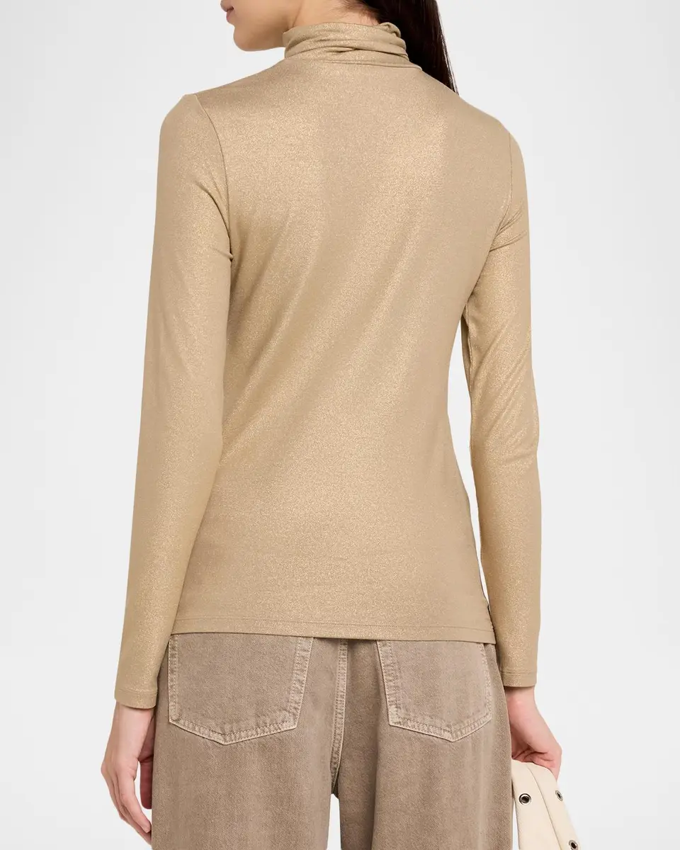 MAJESTIC FILATURES Metallic Long-Sleeve Turtleneck Top | Thumbnail 3