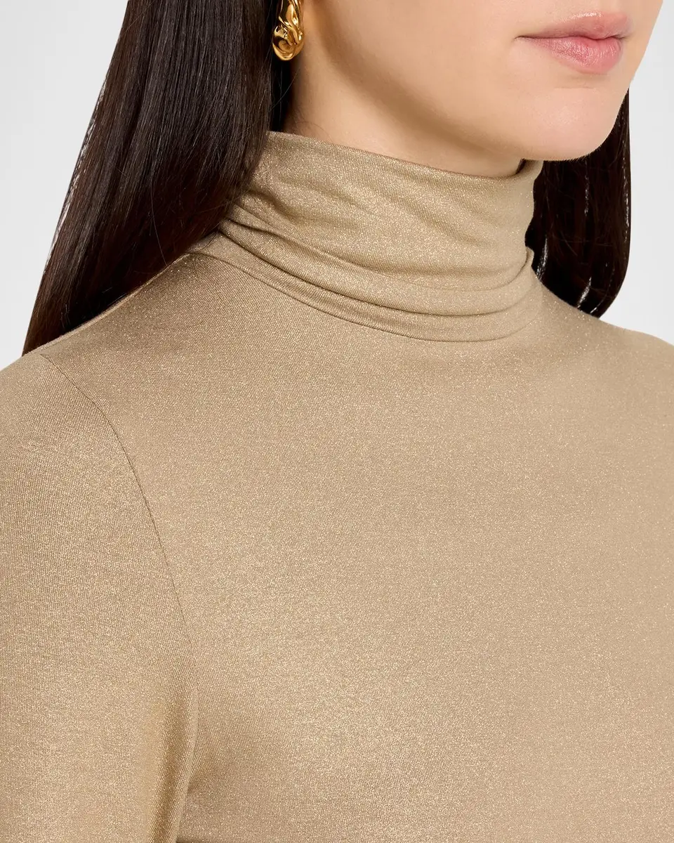 MAJESTIC FILATURES Metallic Long-Sleeve Turtleneck Top | Thumbnail 5