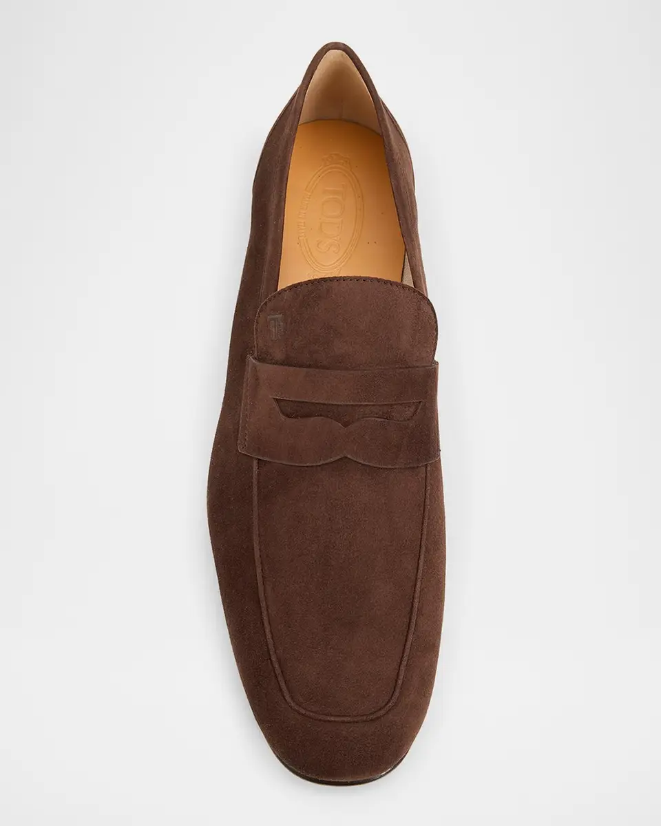 Tod's Men's Mocassino Suede Penny Loafers | Thumbnail 6 Tod's Men's Mocassino Suede Penny Loafers | Thumbnail 6