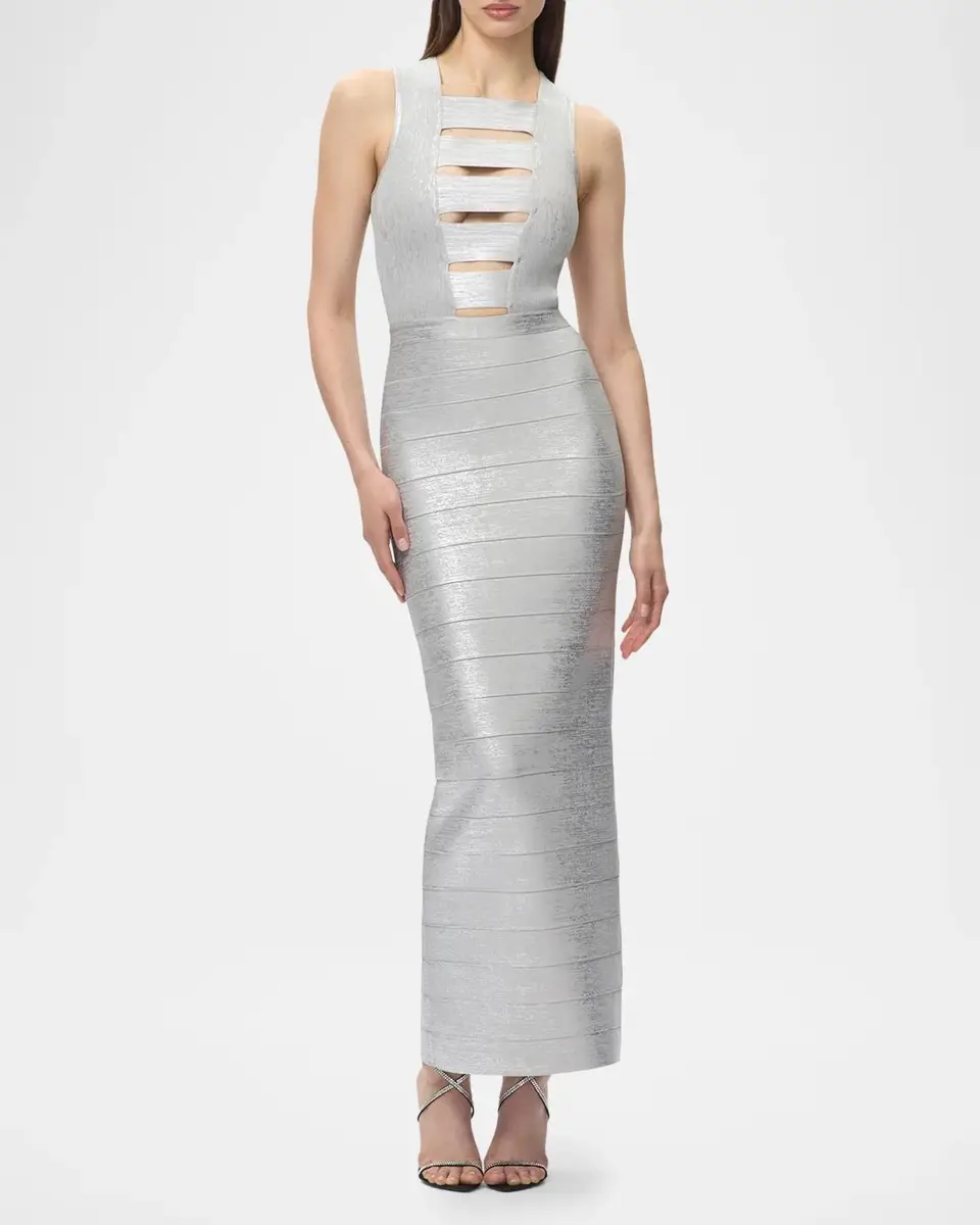 Hervé Léger The Bailey Metallic Gown | Thumbnail 2 Hervé Léger The Bailey Metallic Gown | Thumbnail 2