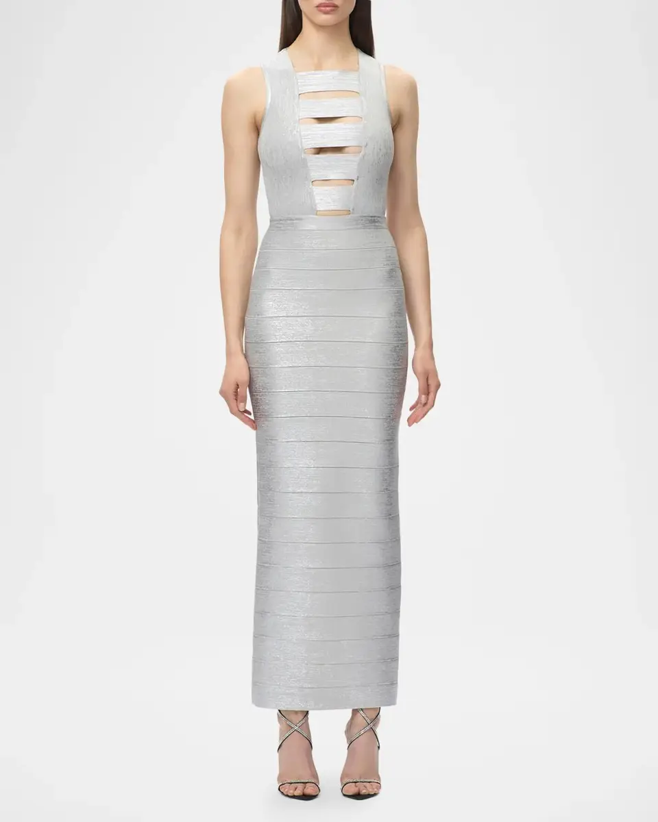 Hervé Léger The Bailey Metallic Gown | Thumbnail 4 Hervé Léger The Bailey Metallic Gown | Thumbnail 4
