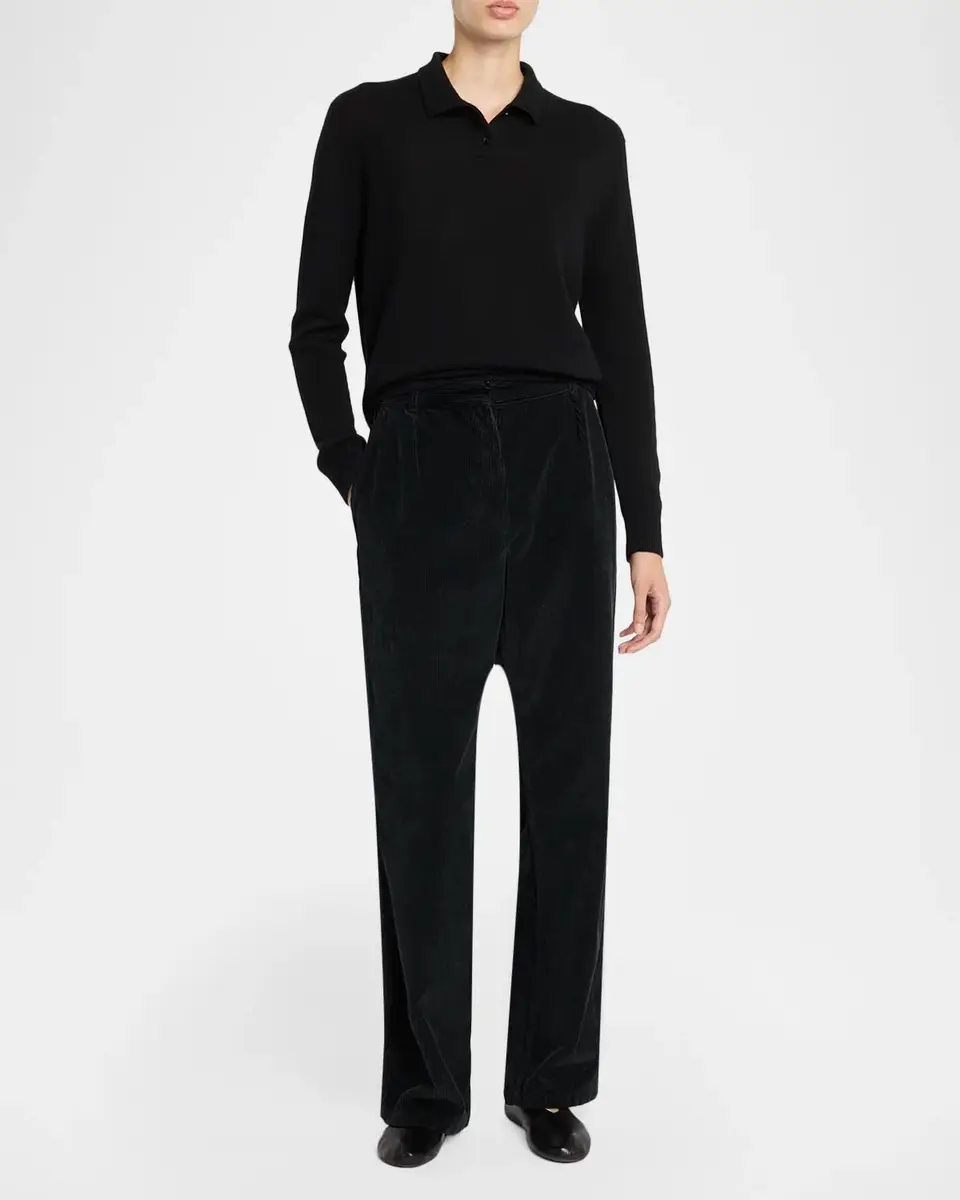 The Row Pashi Cashmere Long-Sleeve Polo Shirt | Thumbnail 2 The Row Pashi Cashmere Long-Sleeve Polo Shirt | Thumbnail 2
