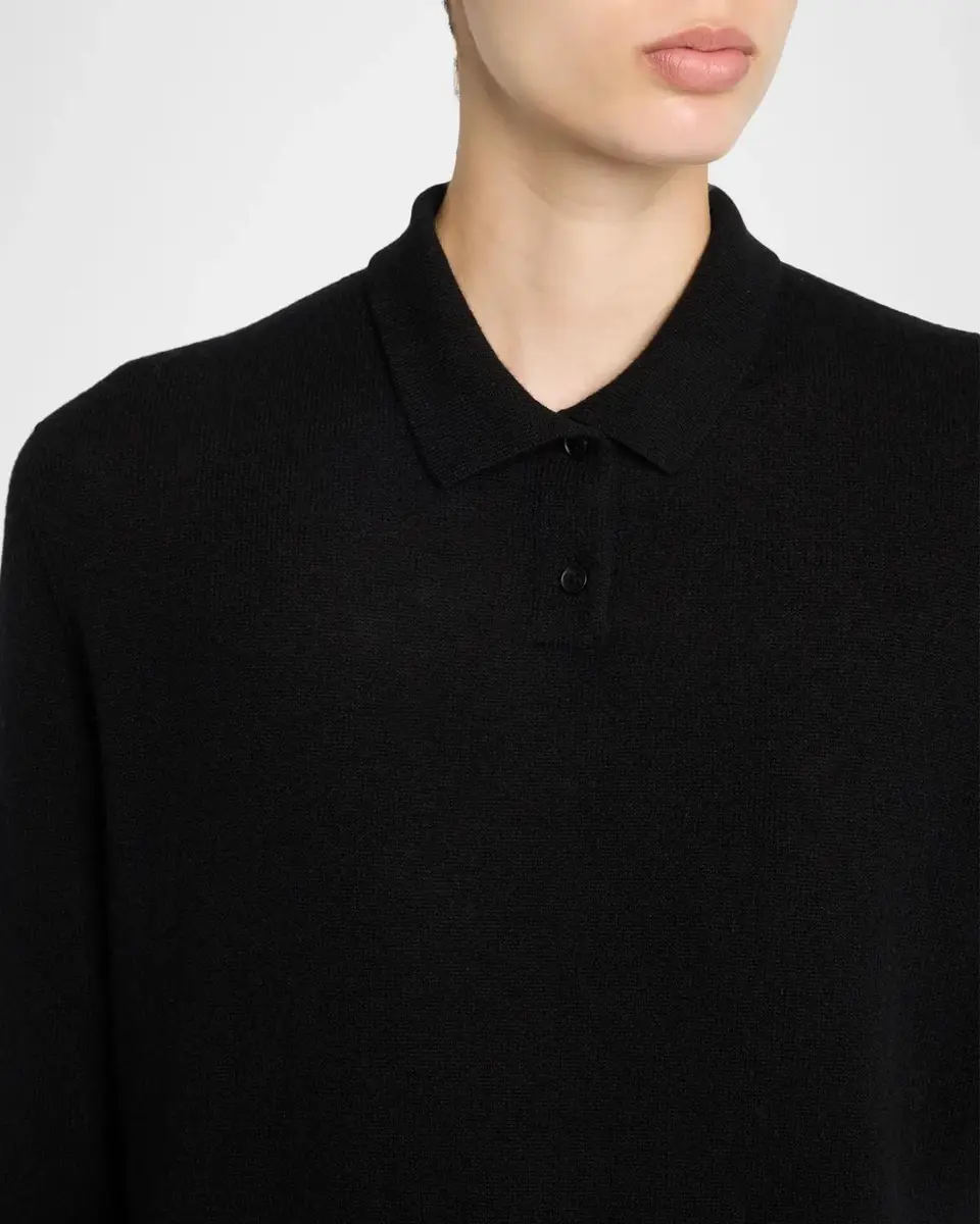 The Row Pashi Cashmere Long-Sleeve Polo Shirt | Thumbnail 5 The Row Pashi Cashmere Long-Sleeve Polo Shirt | Thumbnail 5