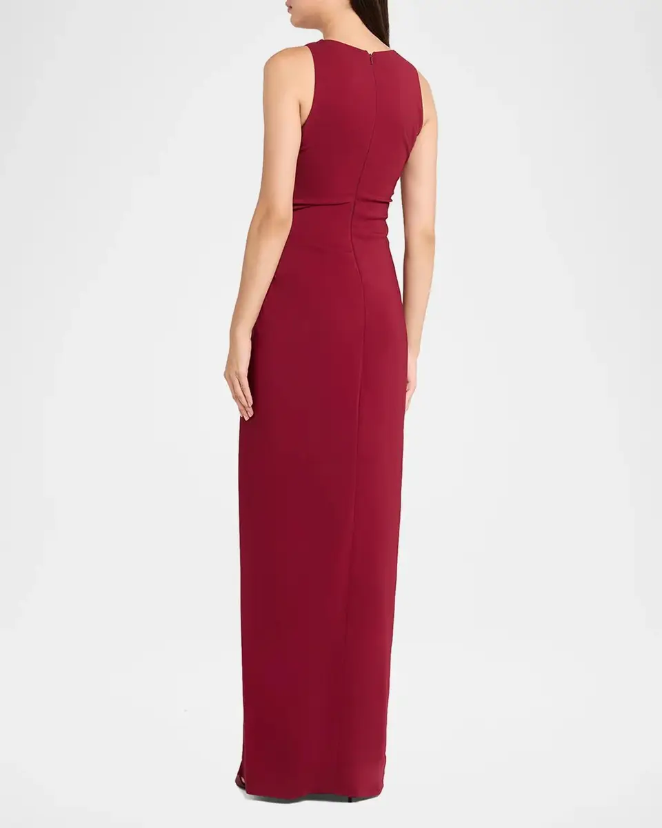 Oscar de la Renta Sleeveless Draped Slit Column Gown | Thumbnail 3