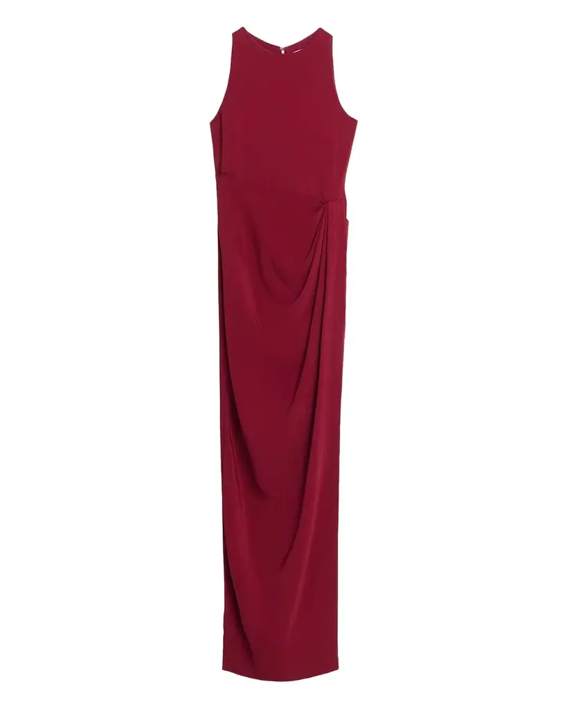 Oscar de la Renta Sleeveless Draped Slit Column Gown | Image 1 Oscar de la Renta Sleeveless Draped Slit Column Gown | Image 1
