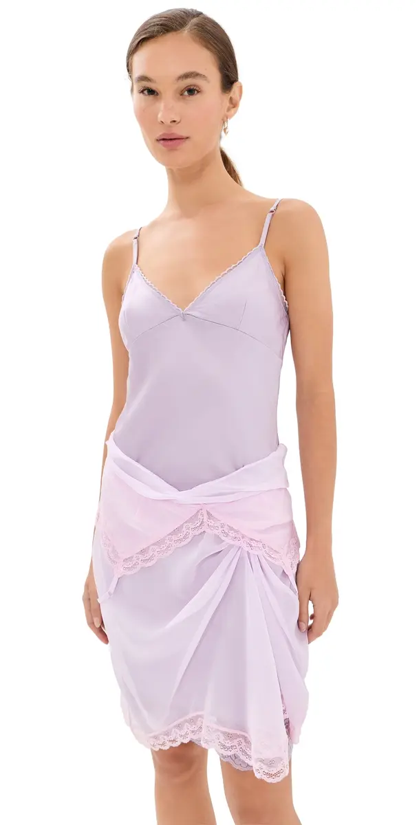 Marc Jacobs Layered Satin Slip Dress ilac | Image 1 Marc Jacobs Layered Satin Slip Dress ilac | Image 1