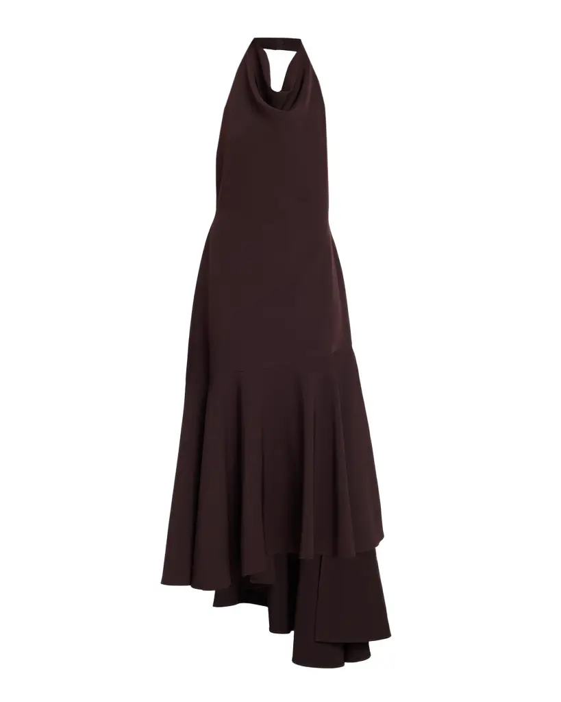 Milly Jade Backless Cady Halter Gown | Image 1 Milly Jade Backless Cady Halter Gown | Image 1