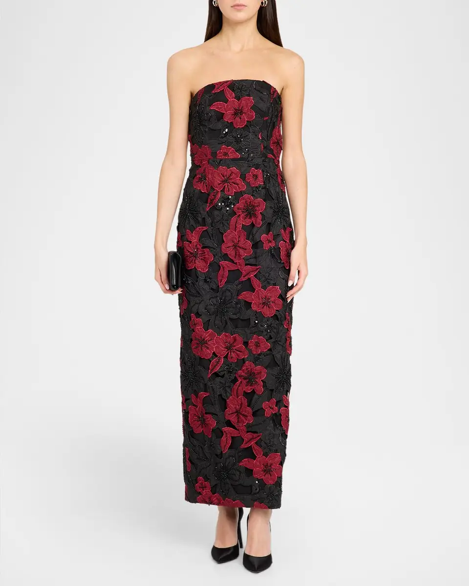 Milly Orion Strapless Grand Floral Column Maxi Dress | Thumbnail 2 Milly Orion Strapless Grand Floral Column Maxi Dress | Thumbnail 2
