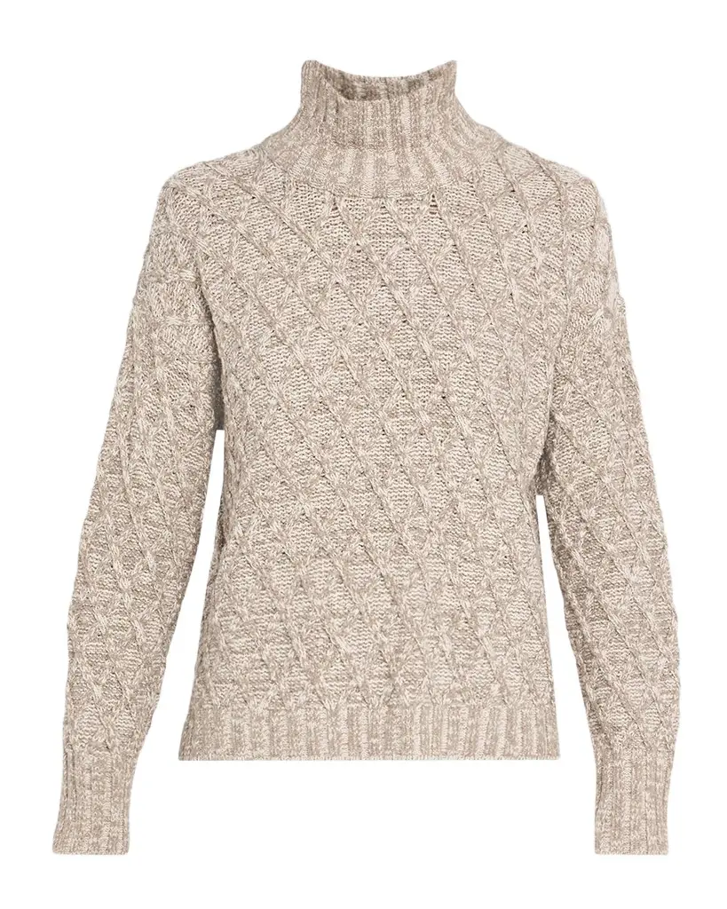 Eileen Fisher Diamond-Knit Turtleneck Sweater | Image 1 Eileen Fisher Diamond-Knit Turtleneck Sweater | Image 1