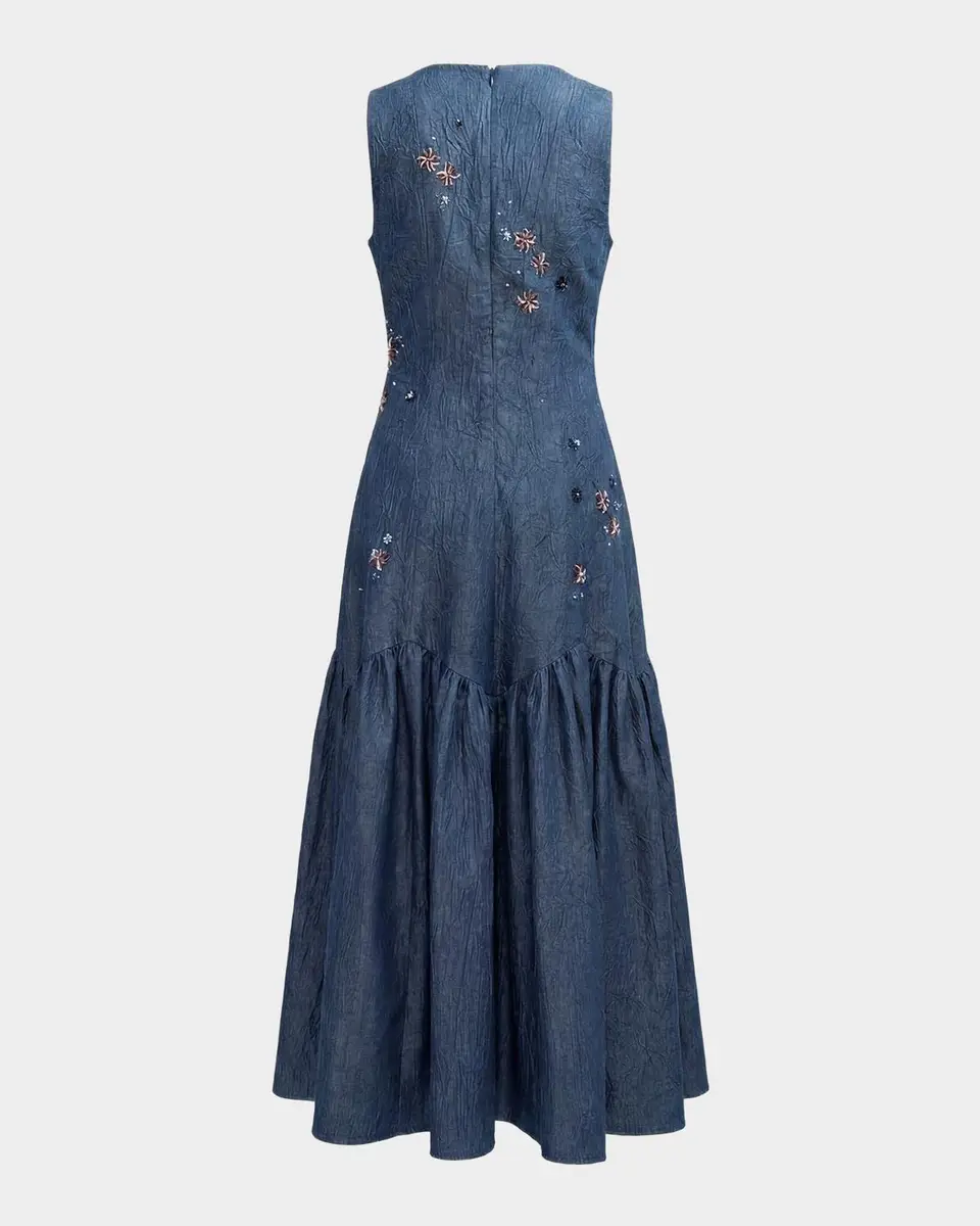 LOVEBIRDS Nira Sleeveless Embellished Cotton Midi Dress | Thumbnail 4 LOVEBIRDS Nira Sleeveless Embellished Cotton Midi Dress | Thumbnail 4