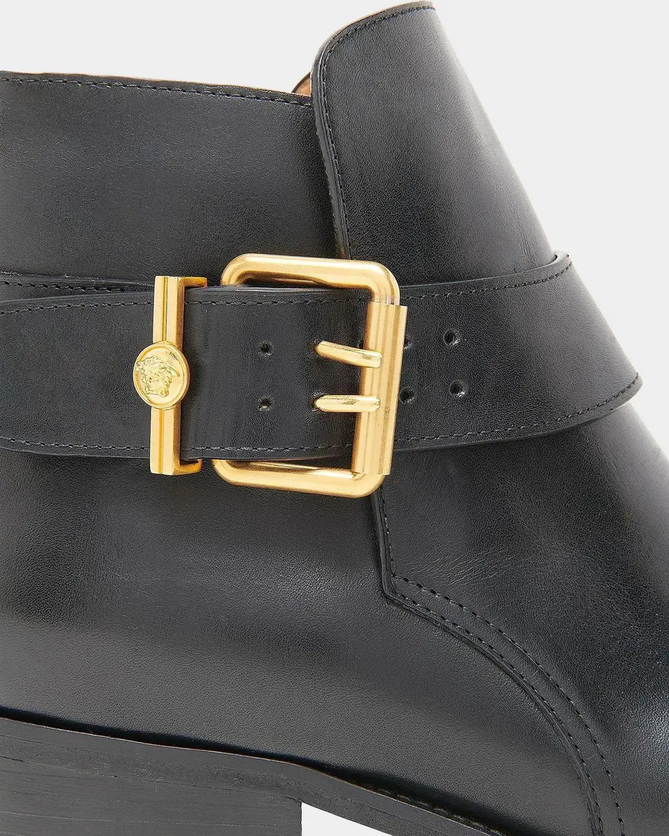 Versace Buckle Leather Boots | Thumbnail 2 Versace Buckle Leather Boots | Thumbnail 2