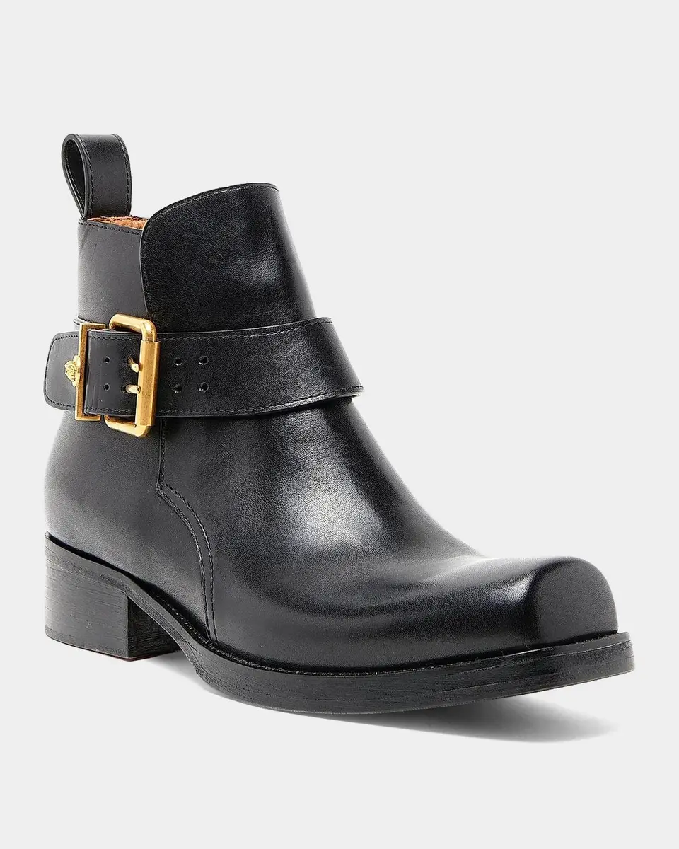 Versace Buckle Leather Boots | Thumbnail 4 Versace Buckle Leather Boots | Thumbnail 4