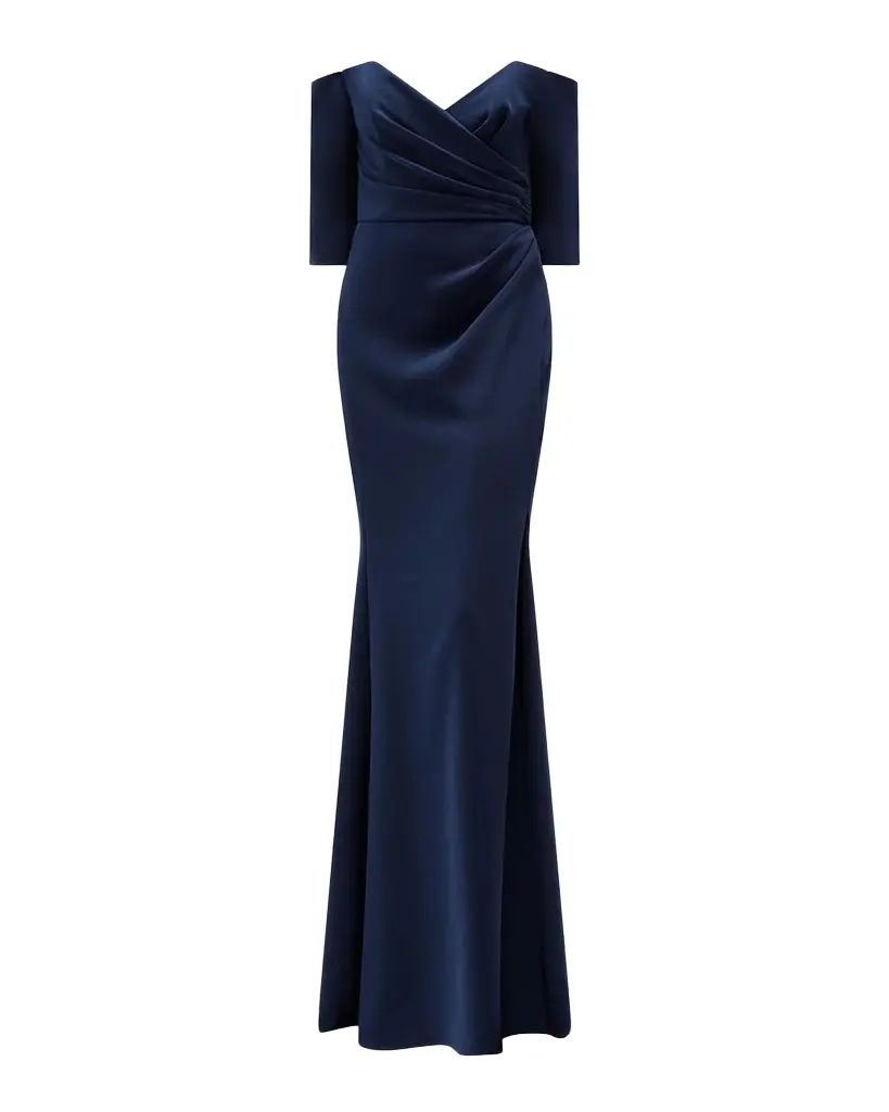 Amsale Stretch Crepe Off-The-Shoulder Gown | Image 1 Amsale Stretch Crepe Off-The-Shoulder Gown | Image 1