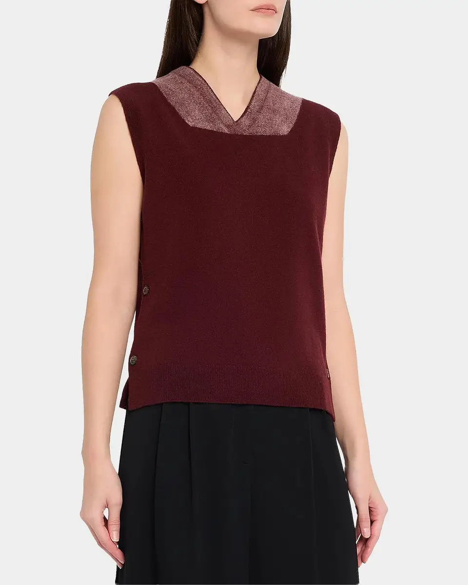 Maison Margiela Two-Tone Virgin Wool Knit Vest | Thumbnail 4
