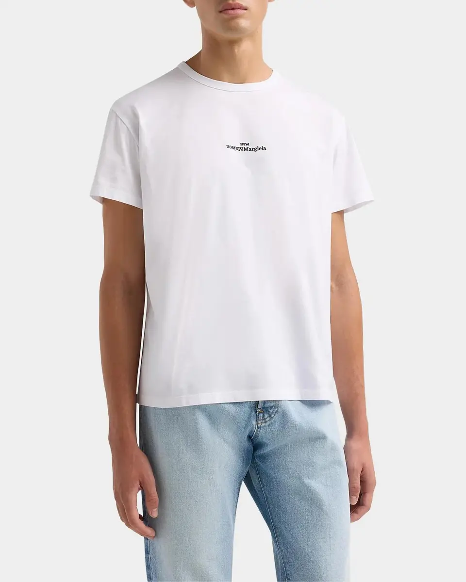 Maison Margiela Logo Regular-Fit Cotton Crewneck T-Shirt | Thumbnail 4 Maison Margiela Logo Regular-Fit Cotton Crewneck T-Shirt | Thumbnail 4