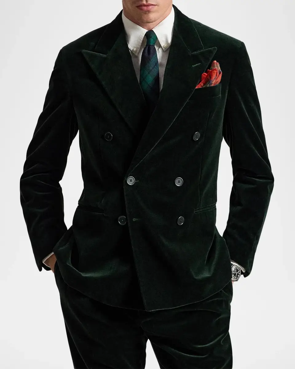 Polo Ralph Lauren Men's Cotton Velvet Double-Breasted Dinner Jacket | Thumbnail 4 Polo Ralph Lauren Men's Cotton Velvet Double-Breasted Dinner Jacket | Thumbnail 4