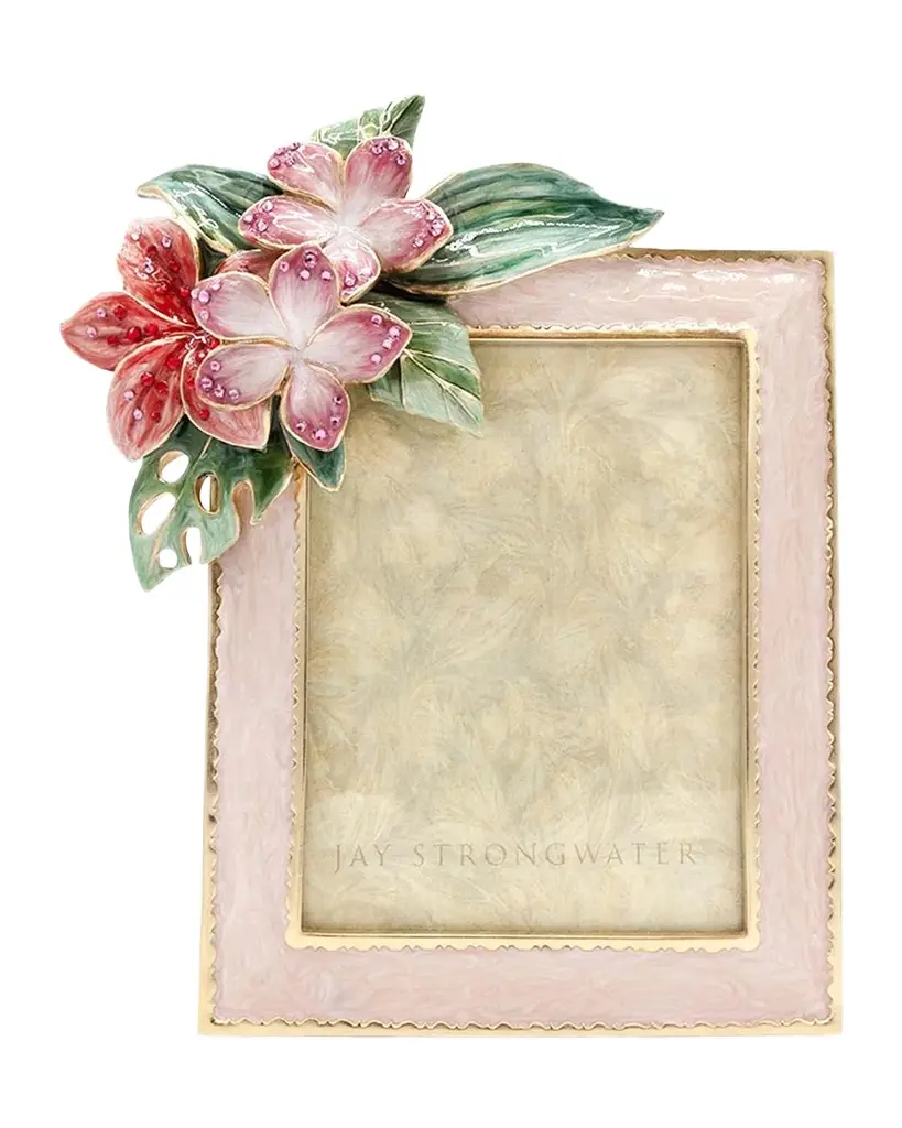 Jay Strongwater Amara Tropical Flower Frame, 3" x 4" | Image 1 Jay Strongwater Amara Tropical Flower Frame, 3" x 4" | Image 1