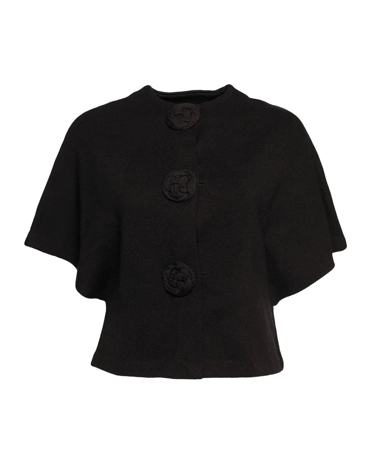 Frances Valentine Carnegie Floral Applique Wool Shrug