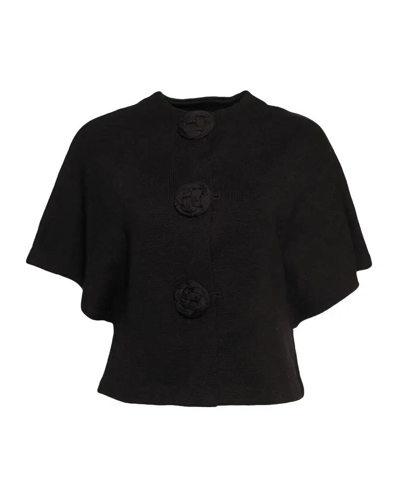 Frances Valentine Carnegie Floral Applique Wool Shrug | Image 1 Frances Valentine Carnegie Floral Applique Wool Shrug | Image 1