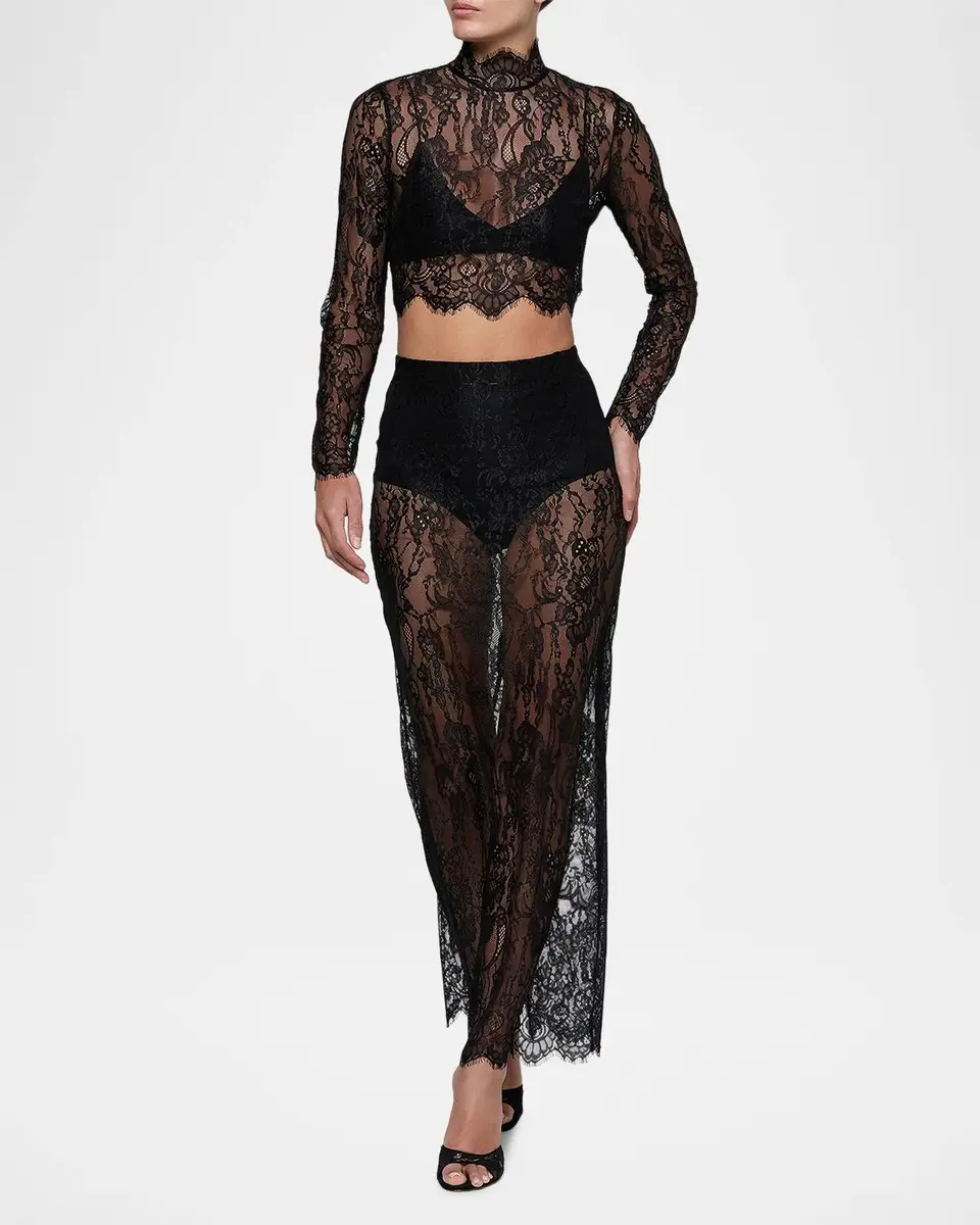 L'Agence Henriette Cropped Lace Top | Thumbnail 2 L'Agence Henriette Cropped Lace Top | Thumbnail 2