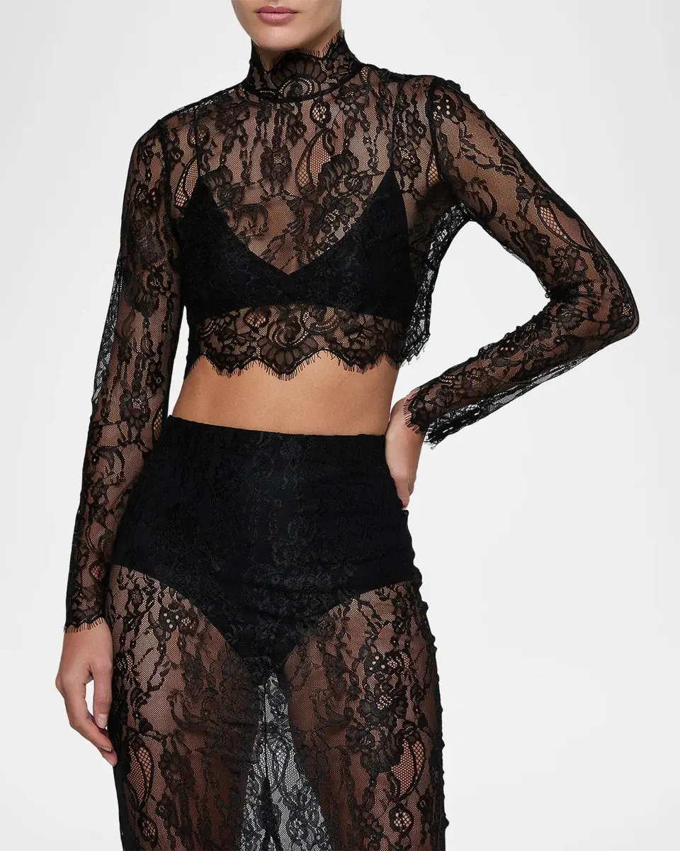 L'Agence Henriette Cropped Lace Top | Thumbnail 4 L'Agence Henriette Cropped Lace Top | Thumbnail 4