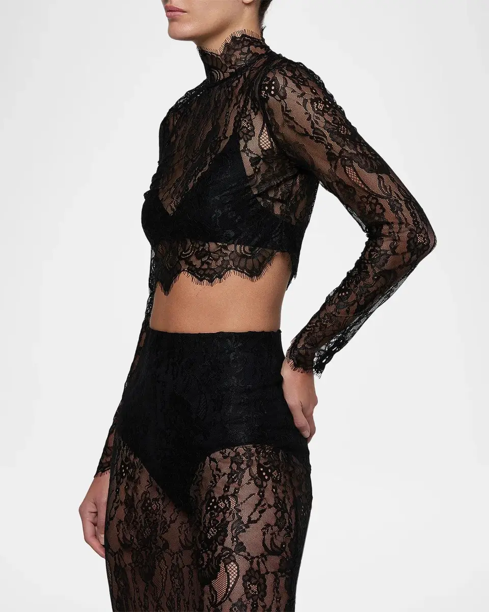 L'Agence Henriette Cropped Lace Top | Thumbnail 5 L'Agence Henriette Cropped Lace Top | Thumbnail 5