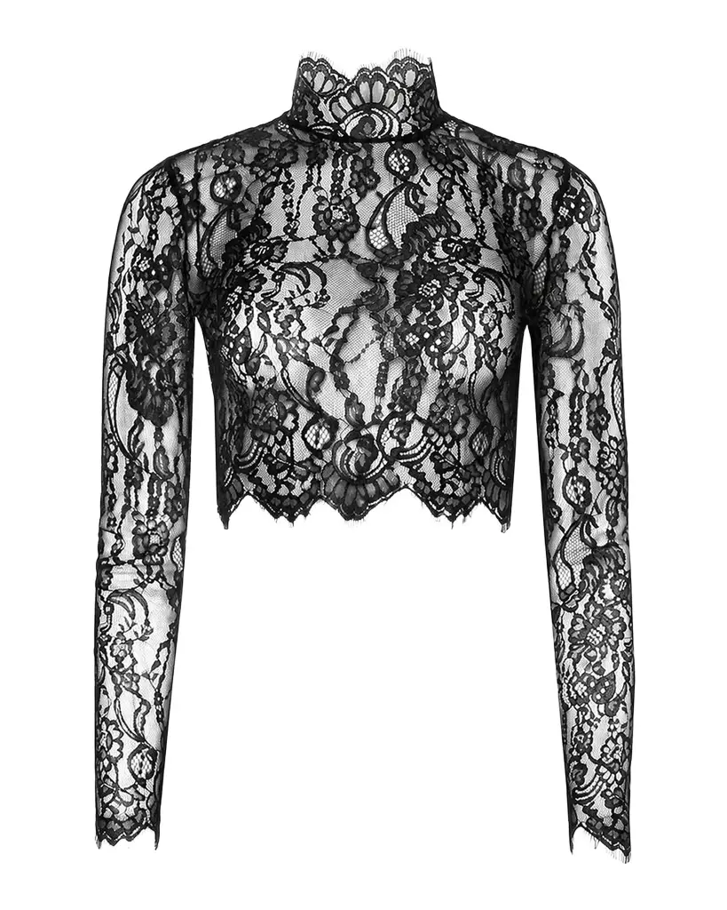 L'Agence Henriette Cropped Lace Top