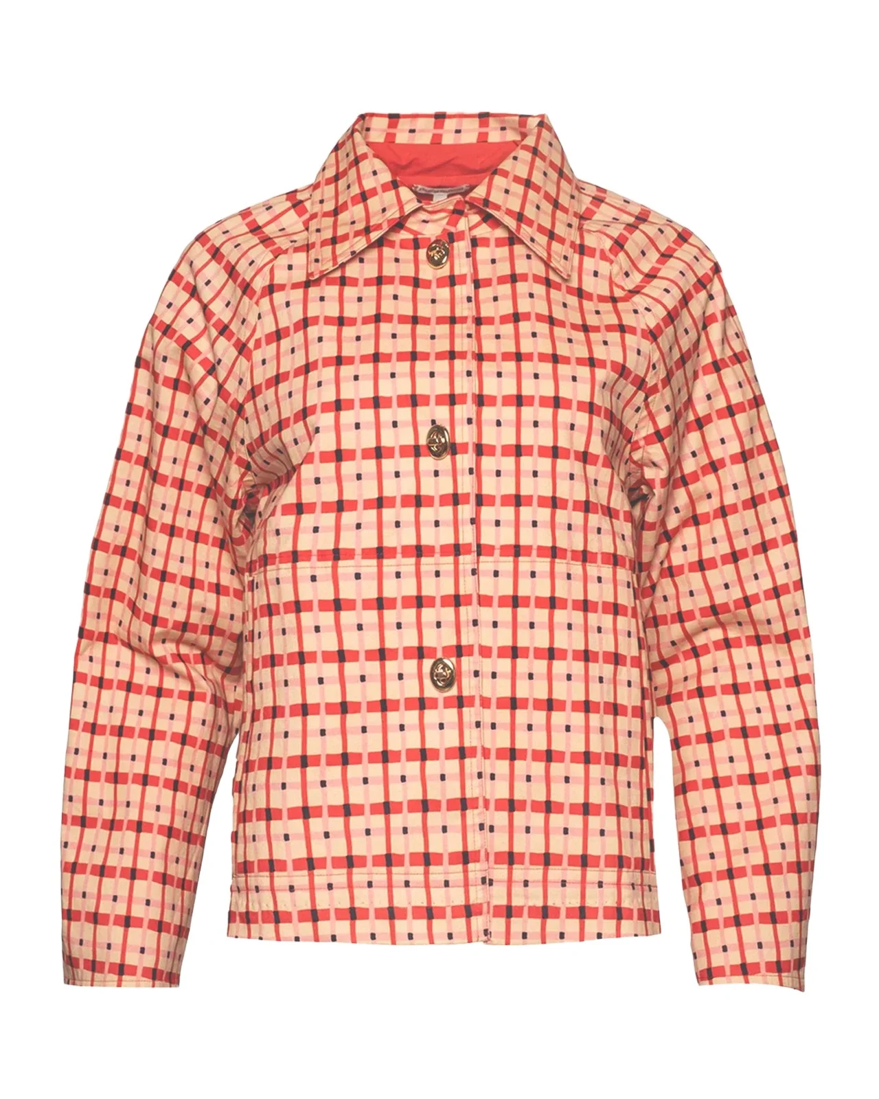 Frances Valentine Spiffy Check-Print Short Trench Coat