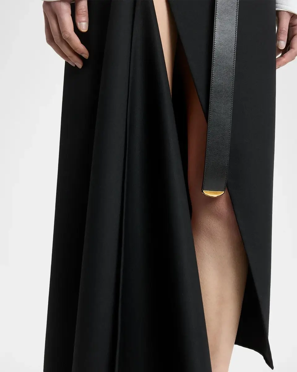 Givenchy Slashed Satin Back Crepe Midi Asymmetric Skirt | Thumbnail 5 Givenchy Slashed Satin Back Crepe Midi Asymmetric Skirt | Thumbnail 5