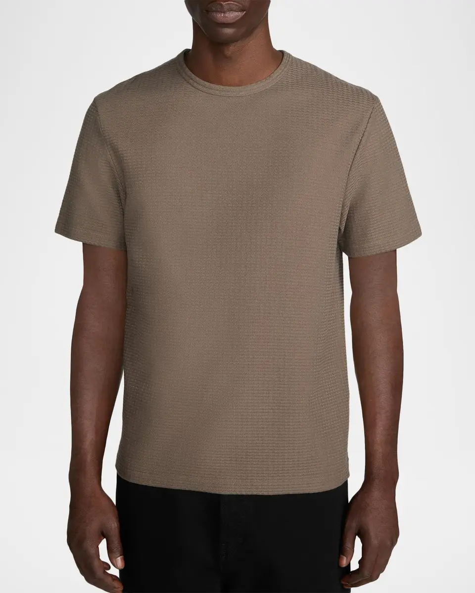 Frame Men's Jacquard Stripe Crewneck T-Shirt | Thumbnail 4 Frame Men's Jacquard Stripe Crewneck T-Shirt | Thumbnail 4