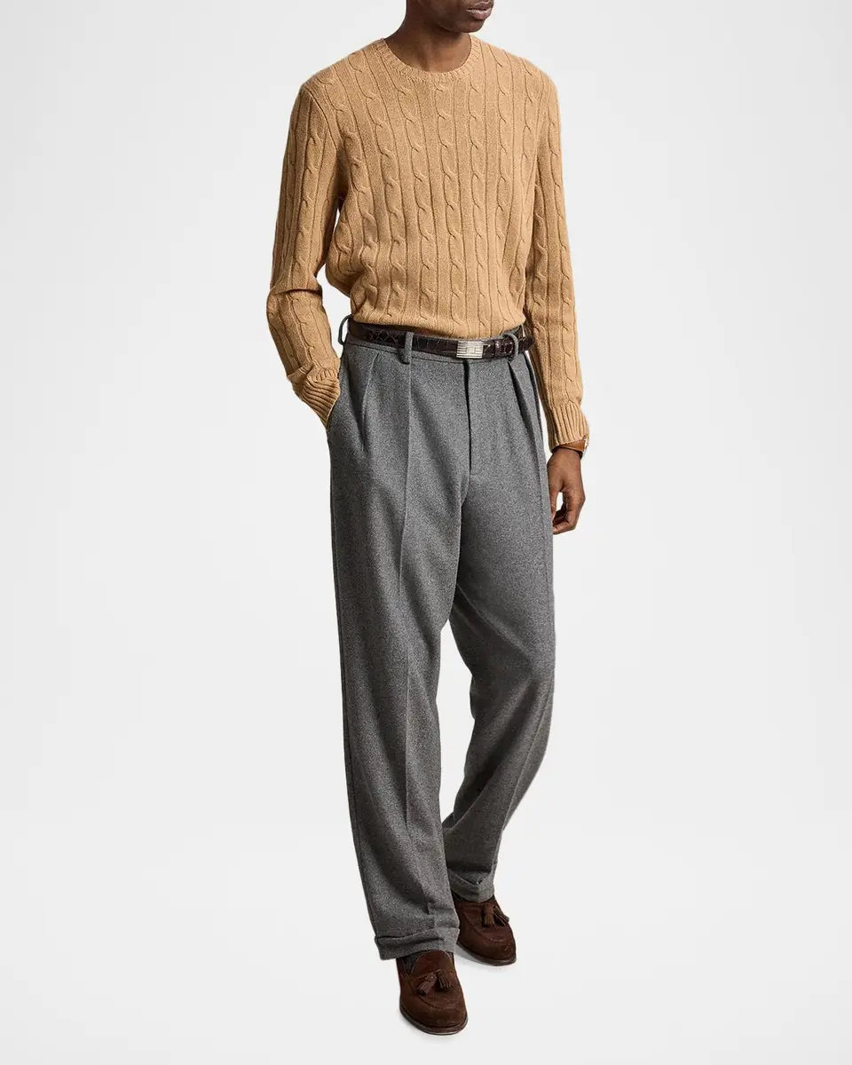 Polo Ralph Lauren Men's The Iconic Cable-Knit Cashmere Sweater | Thumbnail 2