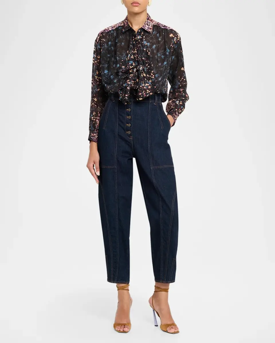 Ulla Johnson Gesture Floral Silk Ruffle Blouse | Thumbnail 2 Ulla Johnson Gesture Floral Silk Ruffle Blouse | Thumbnail 2
