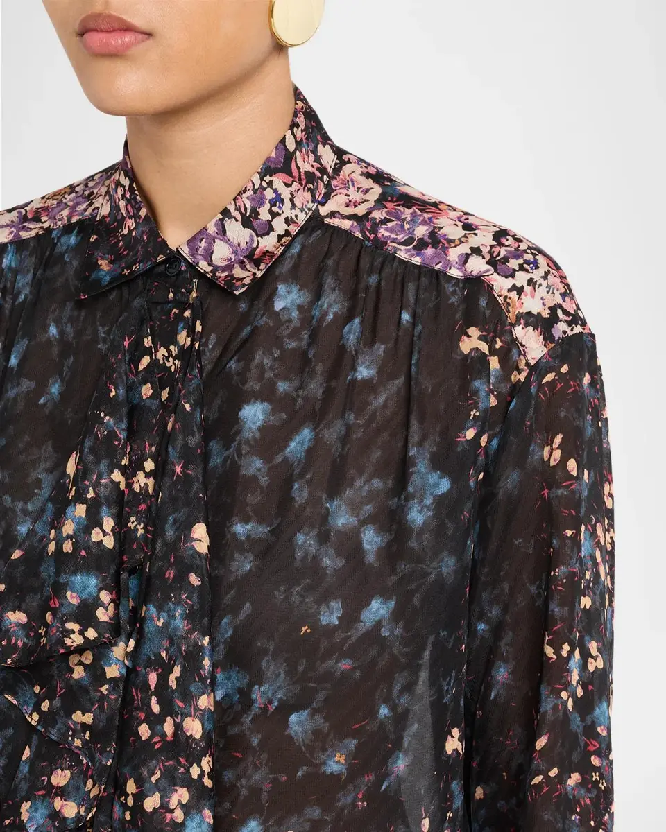 Ulla Johnson Gesture Floral Silk Ruffle Blouse | Thumbnail 5 Ulla Johnson Gesture Floral Silk Ruffle Blouse | Thumbnail 5