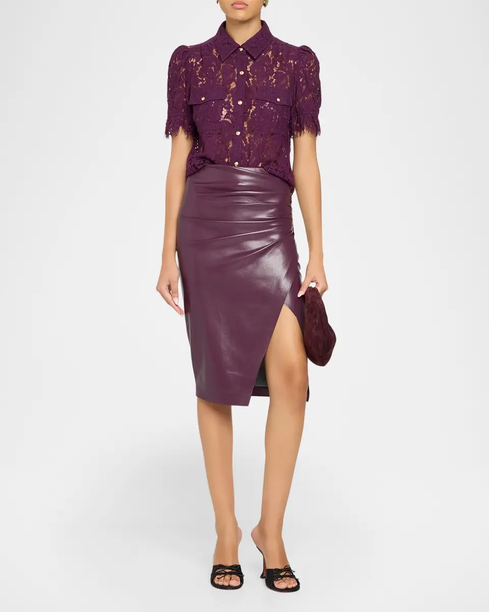 Generation Love Gina Faux Leather Midi Skirt | Thumbnail 2