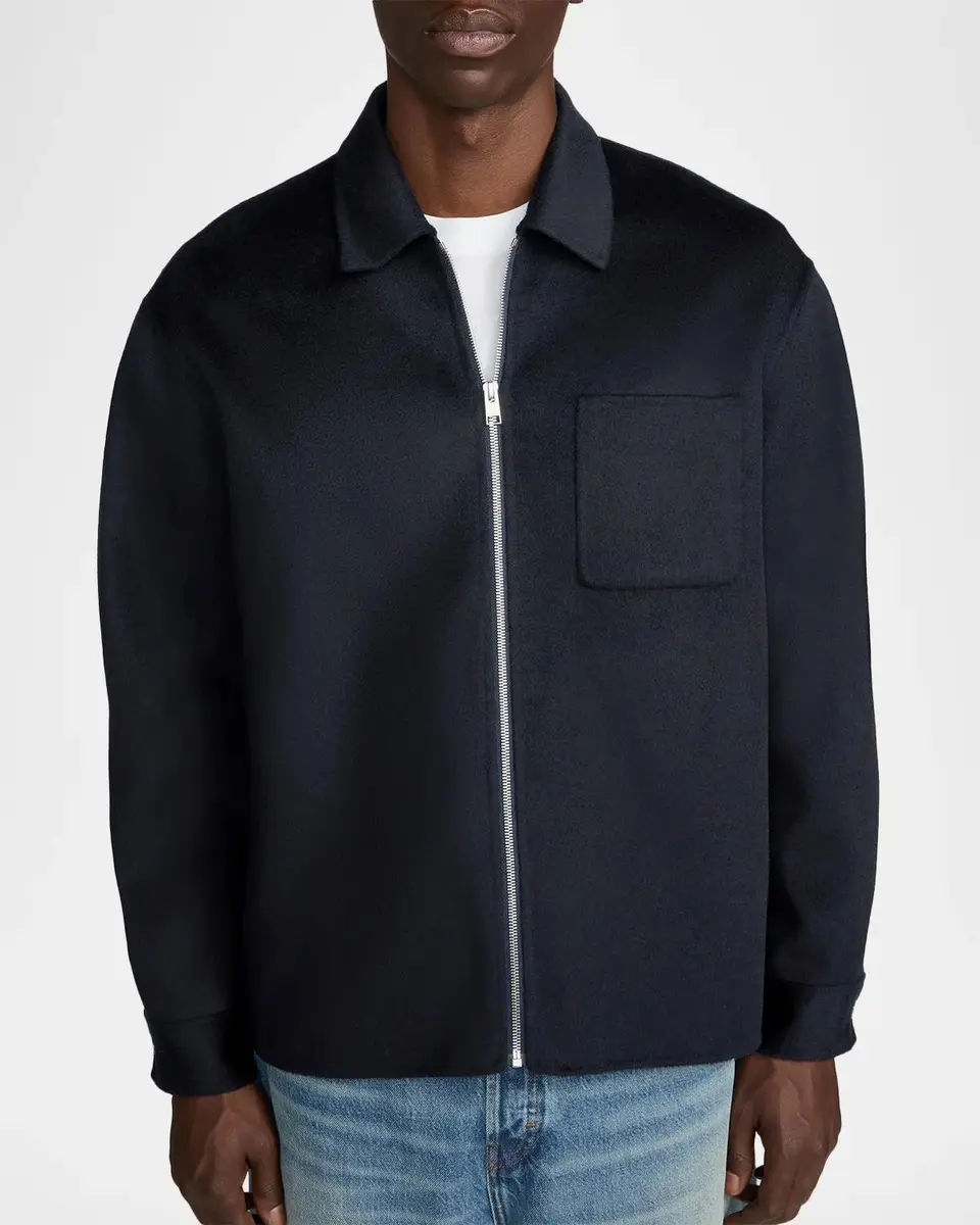 Frame Double Face Wool Zip-Front Shirt Jacket | Thumbnail 4 Frame Double Face Wool Zip-Front Shirt Jacket | Thumbnail 4