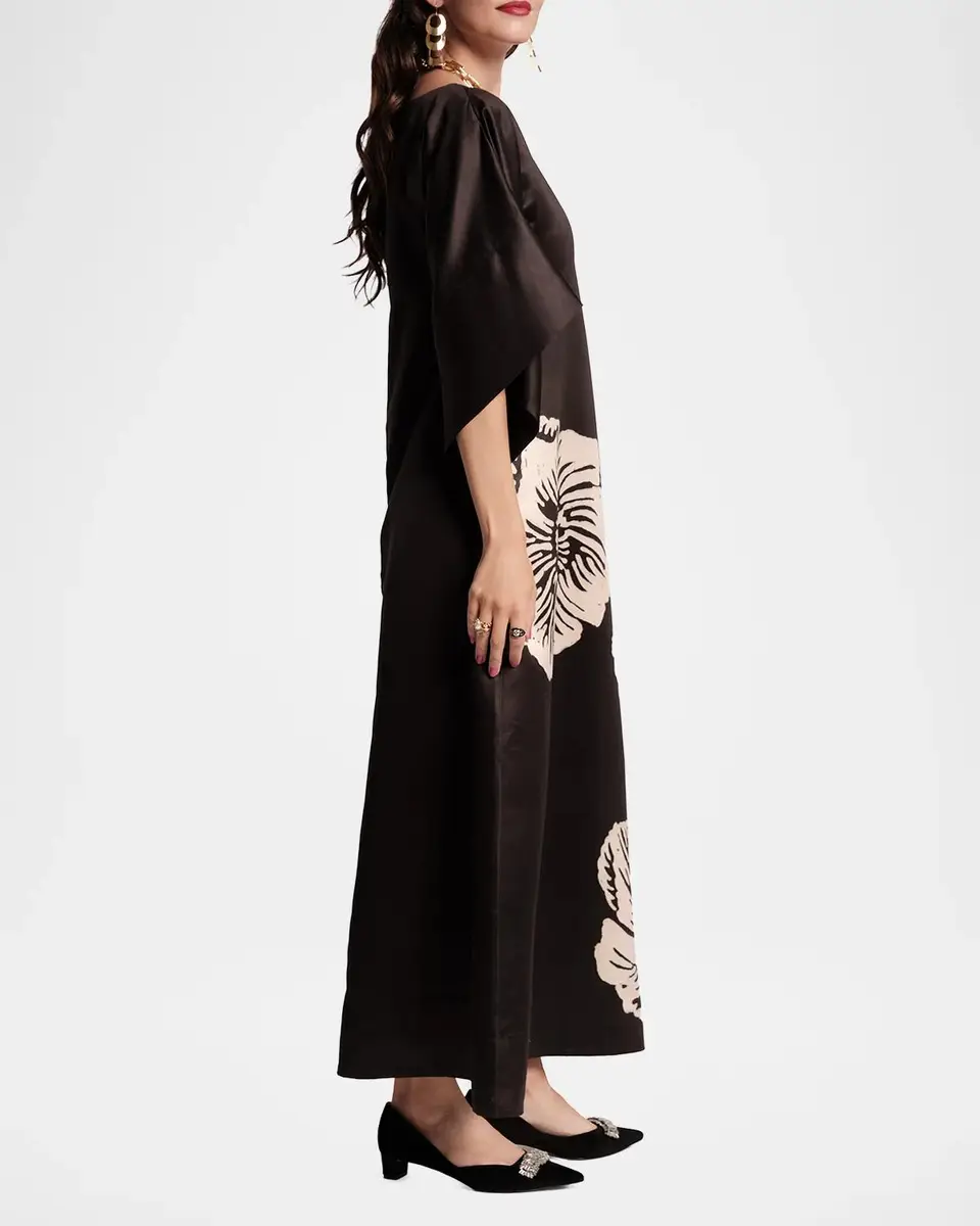 Frances Valentine Spinnaker Floral-Print Satin Maxi Dress | Thumbnail 4 Frances Valentine Spinnaker Floral-Print Satin Maxi Dress | Thumbnail 4