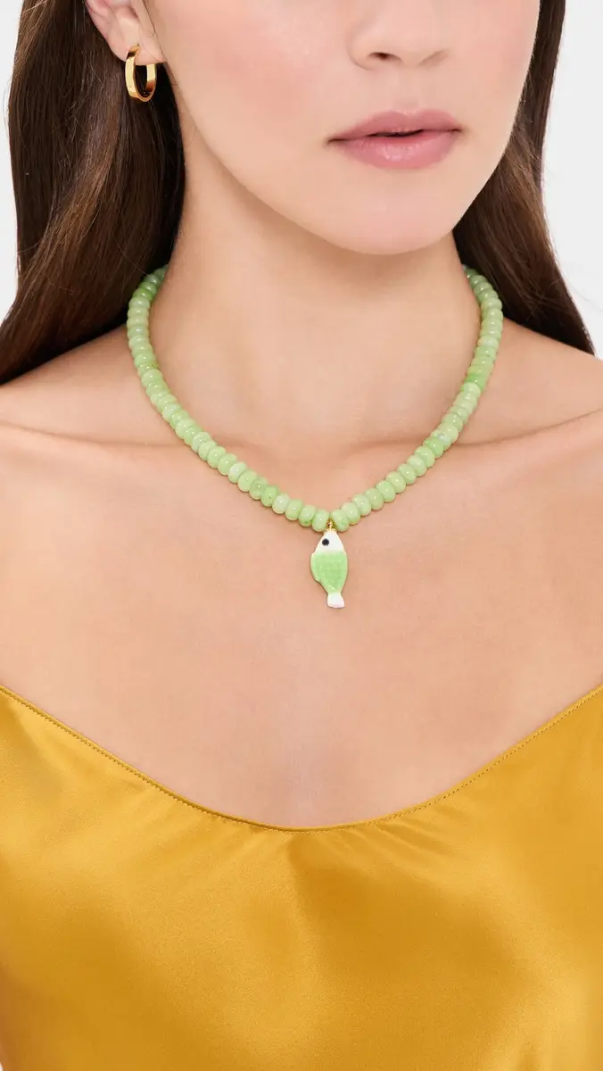 Logan Tay Olive Fish Beaded Necklace | Thumbnail 3