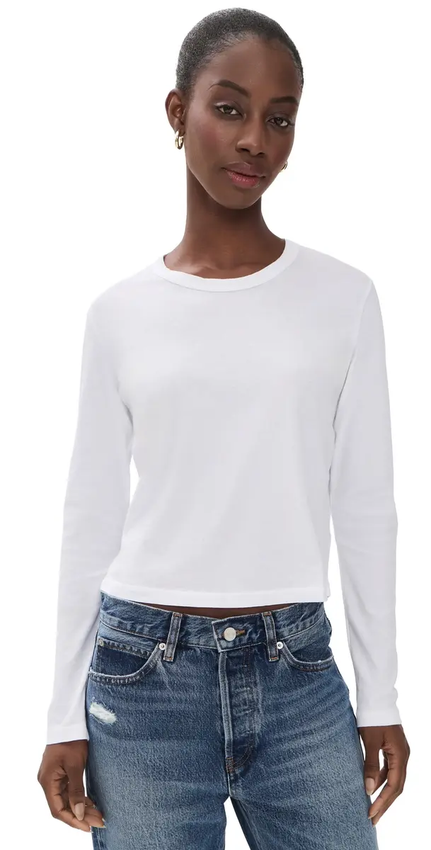 James Perse Shrunken Crew Neck Tee White | Image 1 James Perse Shrunken Crew Neck Tee White | Image 1